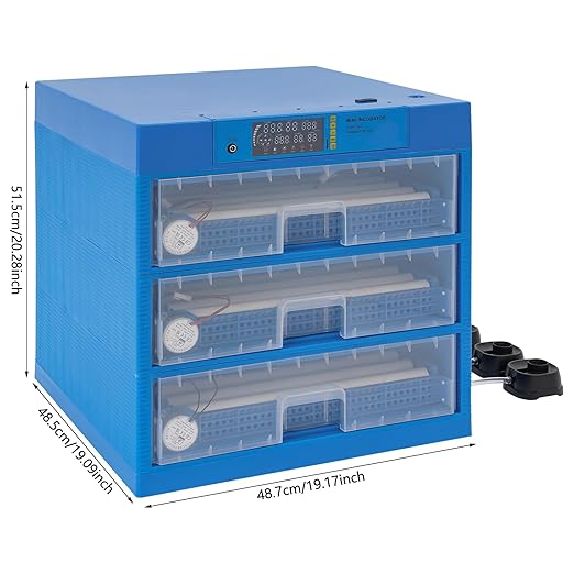 DYRABREST 192 Egg Incubator with Automatic Temperature and Humidity Control, Digital Poultry Hatcher Machine for Chicken Duck Goose Quail Eggs, Auto Egg Turner, LED Display