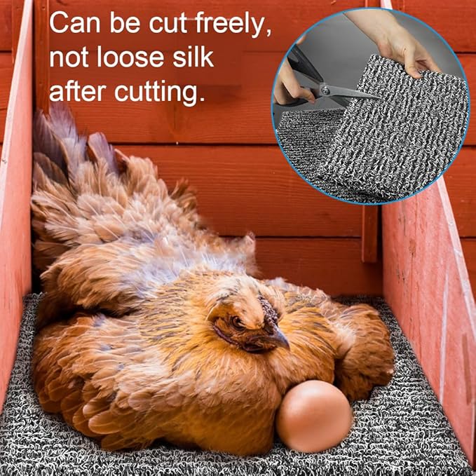 6 Pack Nesting Pads for Chicken Coop, 12"x12" Chicken Nesting Box Pads for Laying Eggs, Washable Nest Box Pads for Chicken Hen Small Pets on Garden Lawn Indoor Outdoor (Grey)