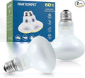 60W E26 Reptile Heat Lamp Bulbs, UVA Basking Spot Light for Bearded Dragon, Lizard, Tortoise, Chicks, Other Reptiles & Amphibians - Simulated Natural Sunlight Terrarium Heat Lamps | 2 Pack