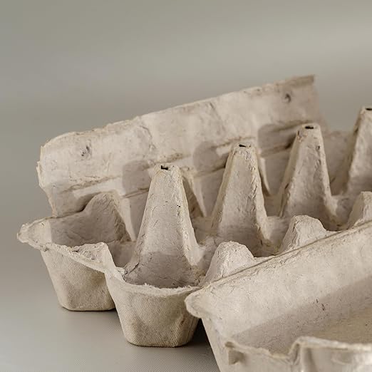 Jeffers Recyclable Egg Cartons – 1 Dozen Pulp Paper Carton for Large Eggs, Flat Top Storage for Crafts Kitchen Pantry Organizer, Farm Fresh Chicken Egg Holder, Bulk Packaging Supplies - 1 Count