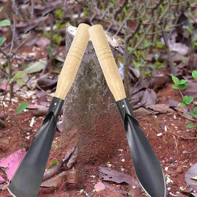 BESPORTBLE 2 Pcs Gardening Spade Tools with Wooden Handles, Metal Handheld Planting Shovels for Vegetable Transplanting and Flower Planting, Sturdy Farm Garden Hand Tools for Outdoor Soil