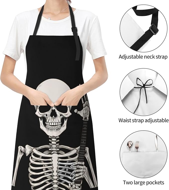 Shark Jumping Home Aprons 2 Pockets 33"×28" for Men Women, Ocean Sea Waterproof Kitchen Cooking Bib