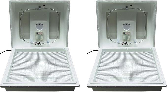 Farm Innovators 2100 Heated Still Air Incubator for 4 Dozen Eggs with Built in Hygrometer, Solid State Circuitry, and 2 Large Viewing Windows (2 Pack)
