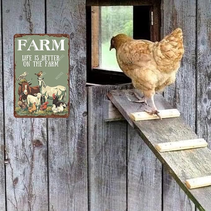 Metal Signs: Farm Life Is Better - Animal Tin Sign, Vintage Aluminum Sign for Home, Office, Kitchen, Bar, Cafe, Garden, Farmhouse Wall Decor - 12x8 Inch