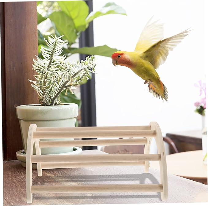Wooden Bird Stand Play Stand Chicken Roosting Bar Parrot Training Rack Chicken Coop Toy