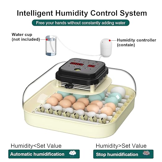 35 Egg Incubator with Automatic Egg Turning and Humidity Control, Incubator for Chicken Eggs, Quail, Duck Eggs, with Egg Candler