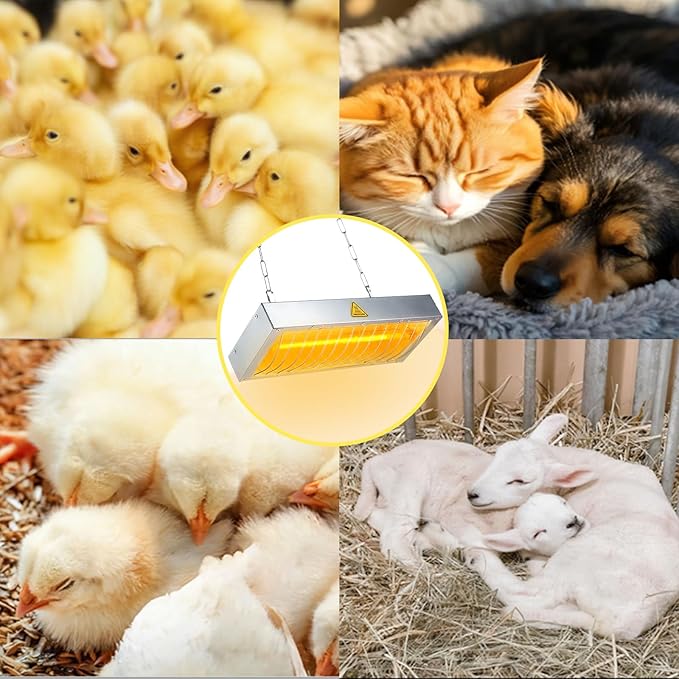 600W Chicken Coop Heater Bulb, Replacement Bulb Accessories for Chicken Heat Lamp, Brooder Heater Tubes for Chicks, Poultry, Pets, 1 Pack