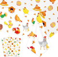 umoni Chicken Party Tablecloth Chicken Birthday Party Supplies 2PCS Chicken Birthday Table Covers Farm Chick Theme Tablecloths for Yard Hen Baby Shower Table Decor