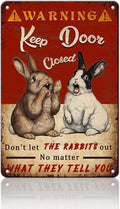 PEACHGARDEN Rabbit Vintage Metal Sign No Matter What the Rabbits Say Funny Wall Decor for Home Farmhouse Outdoor Yard Bar 8x12inch