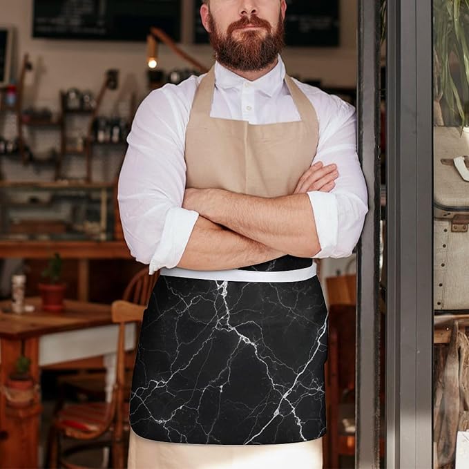 Waterproof Half Waist Apron Kitchen Chef Apron for Cooking Server Waitress