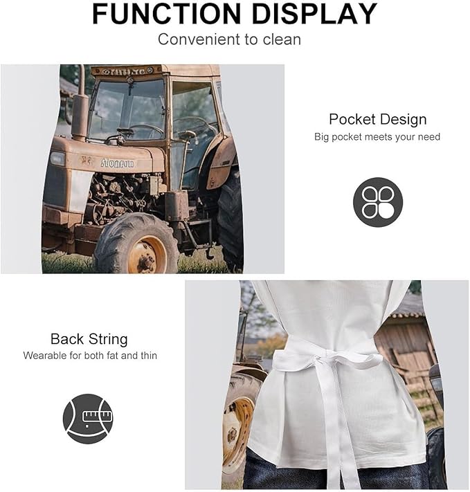 Waterproof Apron Adjustable Bib Aprons with Pockets Orange Cat Sleeping Apron Kitchen Aprons for Women Men