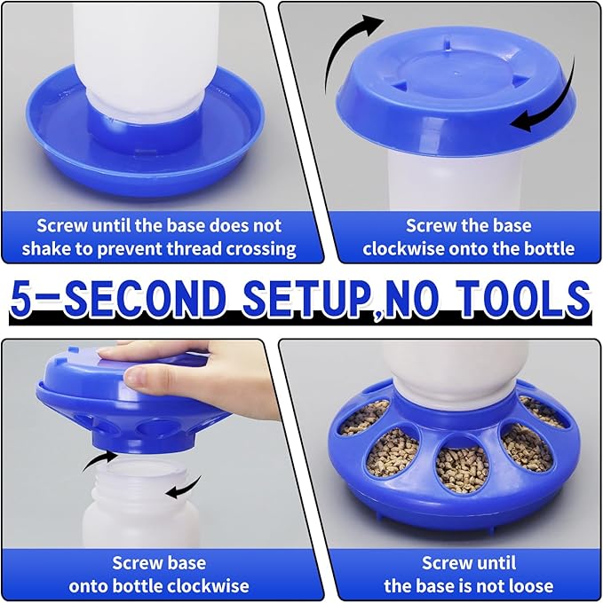 Chick Feeder and Waterer Set – Automatic 1kg Chicken Feeder and 1L Waterer for Baby Chicks, Ducks, and Quail – Brooder Starter Kit & Chicken Coop Supplies and Accessories