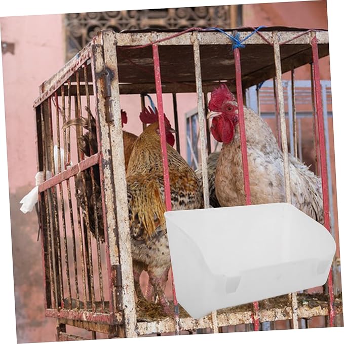 2pcs Hanging Chicken Feeder Basin Lightweight Food Holder for Poultry Easy to Clean Prevents Waste Suitable for Chickens Pigeons More Farm Settings