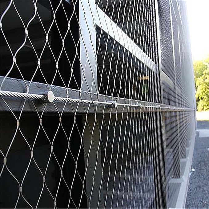 Stainless Steel Wire Rope Cable Mesh Netting, Balcony Protection Net, Garden Poultry Chicken Wire Netting, Durable Deer Fencing Net, Animal Fence (Color : 10cm, Size : 1x2m/3.3x6.6ft)