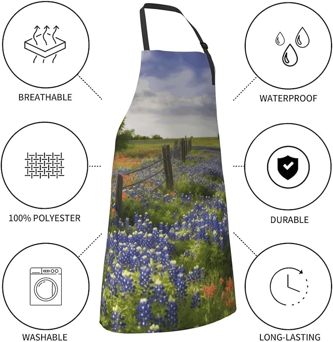 Aprons for Women with Pockets Waterproof Apron Adjustable Bib Turquoise Blue Gold Marble Apron Chef Apron