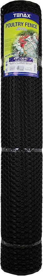 Tenax Poultry Fence 72120346 , 4' X 50', Black