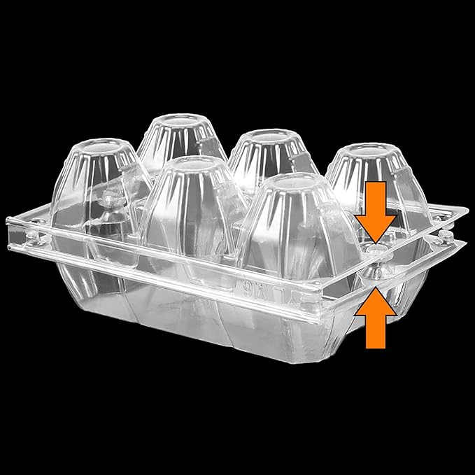 HOIGON 120 Pack Egg Cartons 6 Count, Stackable Half Dozen Egg Carton Bulk for Kitchen, Refrigerator, Market, Farm Storing, Groceries
