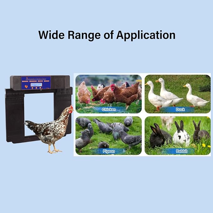 Solar Automatic Chicken Coop Door, Wireless Remote Control Timing Opener with Light Sensor for Chickens Ducks Geese, Dual Power Anti - Pinch Safety Design (Dark Brown)