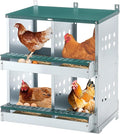 Metal Wall Mount Chicken Nesting Boxes with 4 Compartments for Various Chicken Breeds - Durable Egg Laying Box for Coop