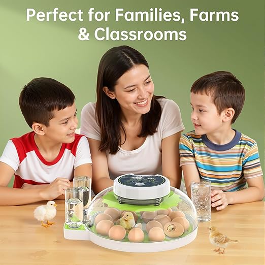 8 Egg Incubator with Automatic Egg Turning, Temperature & Humidity Control, Egg Candler, Mini Digital Incubator for Hatching Chicken Duck Quail Goose Bird – Home & Classroom Use