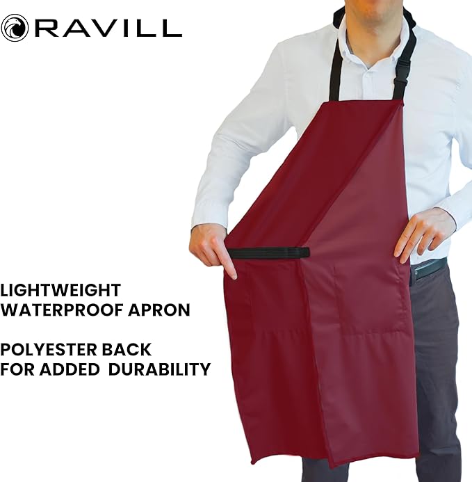 Waterproof Apron For Men and Women - 2 Pockets - 35" Long Multi Purpose Work Aprons for Dishwashing, Dog Grooming