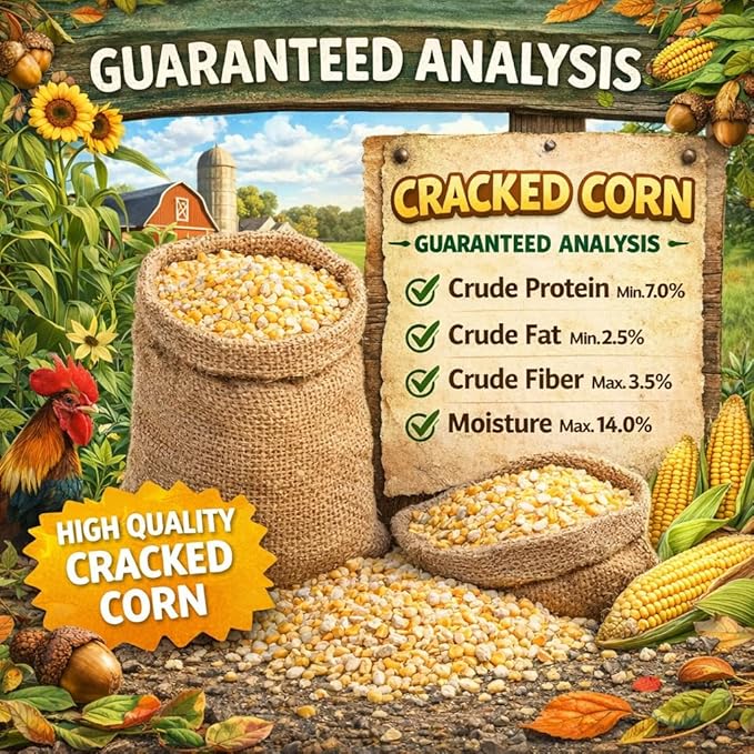 Cracked Corn for Animals | 10 LB Bulk Value Bag | – All-Natural Dried Feed for Birds, Ducks, Chickens, Wildlife Deer & Backyard Animals