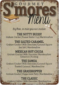 S'Mores Bar Menu,S'Mores Wedding Bar Vintage Tin Sign Camping Party Metal Sign Retro Wall Decor Gift Plaque Tin Sign For Home Cafes Pub Club Office Store,8x12 inches