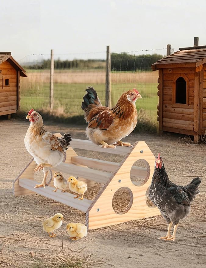 Wooden Chick Perch, Chick Stand Training Perch, Wood Chicken Roosting Bar for Entertainment, Strong Chick Jungle Gym Roosting Bar, Strong Wooden Chicken Roosting Bar, Easy to Assemble and Clean（Big）