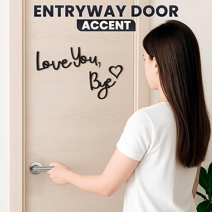 21.6" Love You Bye Sign Above Door Decor - Wall Sign Door Decorations, Good for Inside and Outside Use, Lightweight and Easy to Install Farmhouse Wall Art, Suitable for Hallway and Living Room