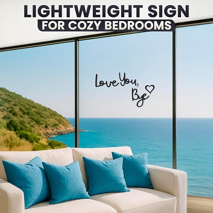 21.6" Love You Bye Sign Above Door Decor - Wall Sign Door Decorations, Good for Inside and Outside Use, Lightweight and Easy to Install Farmhouse Wall Art, Suitable for Hallway and Living Room