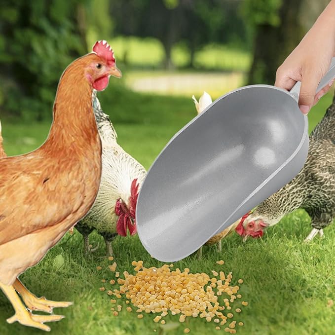 Pet Food Scoop Durable Aluminum Alloy Grain Shovel for Poultry Dog Cat Feed Ideal for Kitchen Shop Use