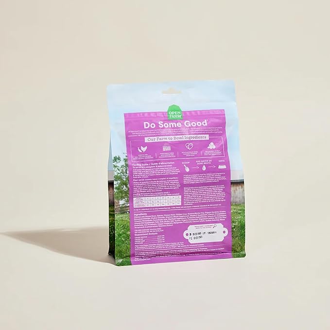 Open Farm, Freeze Dried Raw Cat Food, Complete Meal Morsels or Cat Treats with 92% Meat, Organs & Bone, Chicken & Salmon Recipe, 9oz Bag