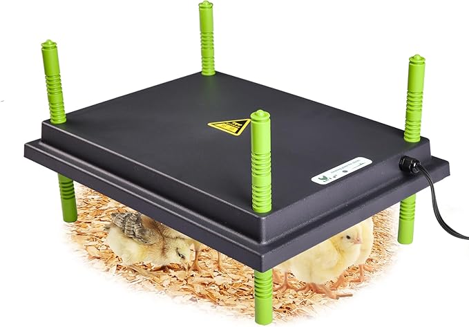 Chick Heating Plate - 12 x 16 Inch Chicken Heater Plate for Chicks with Adjustable Height & Angle - 30W Safer Than Brooder Lamp Warms Up to 40 Chicks