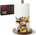 Highland Cow Paper Towel Holder - Highland Cow Decor for Kitchen Farmhouse Bathroom Countertop - Gifts for Women Mom Grandma - 3D Cute Stuff Decorative Accessories