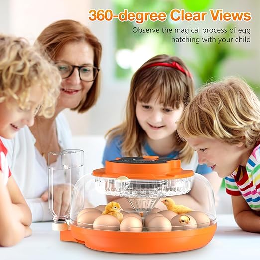 18 Egg Incubator with Automatic Egg Turning and Humidity Control, Eggs Incubators for Hatching Eggs Chicken Quail Ducks Goose Parrot for Home Classroom Lab Farm