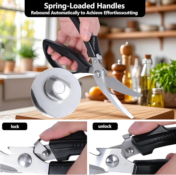 Left Handed Poultry Shears Kitchen Scissors, Lefty Kitchen Tools for Left Hand People
