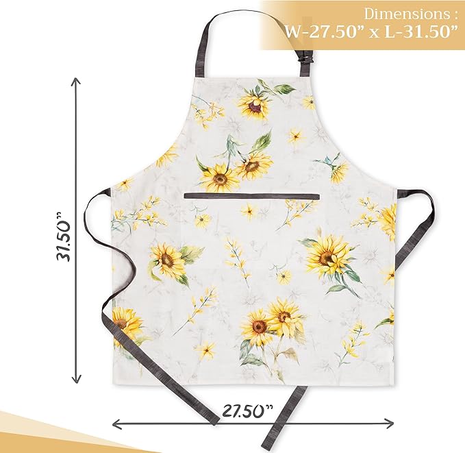 Maison d' Hermine 100% Cotton Apron for women with Pocket Kitchen Chef Apron for Men Cooking Easter Decorations