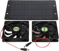 Solar Panel Fans Kit, 10W 12V Solar Panel Powered Dual Fan, Portable Gable Fan, Waterproof Outdoor Solar Exhaust Ventilation Fan for Greenhouse, Chicken Coops, Shed, Dog House, Window Exhaust, RV