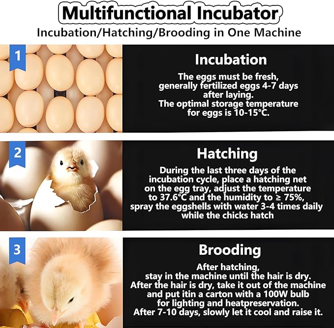 Poultry Pigeon & Game Bird Egg Incubators with Auto Turn & Smart Temp/Humidity Control & Egg Candler Poultry Hatcher Machine for Hatching Eggs Adjustable Rollers for Any Egg Size 272eggs
