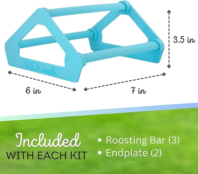 Roosting Perch for Baby Chickens, Chick Brooder Coop Training Toy Accessory, Easy Click Together Assembly, Durable Plastic, Mix and Match Colors, USA Made (Dark Blue, 1 Pack)