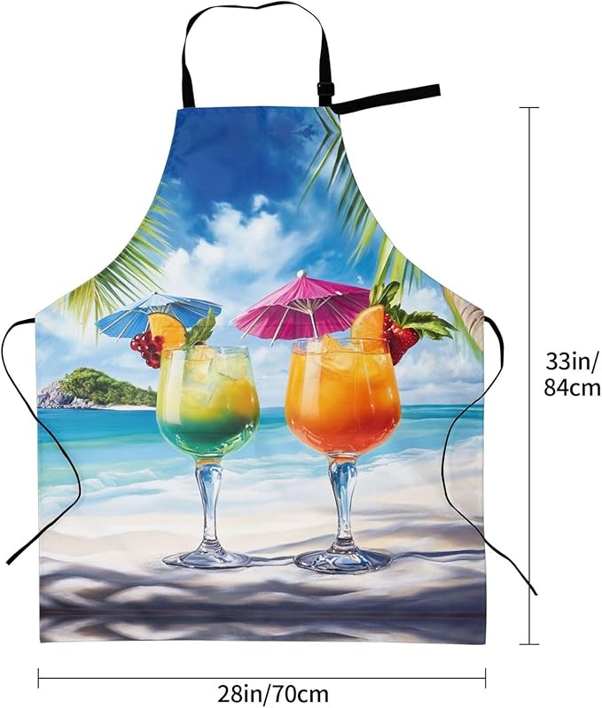 Kitchen Aprons for Men Women Waterproof Apron with 2 Pockets Whale Tail Apron Adjustable Bib Aprons