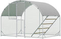 Large Metal Chicken Coop,Chicken Run for Yard with Feeding Door,Outdoor Poultry Cage with Anti-UV Cover,Walk-in Chicken Pen,Duck Rabbit House