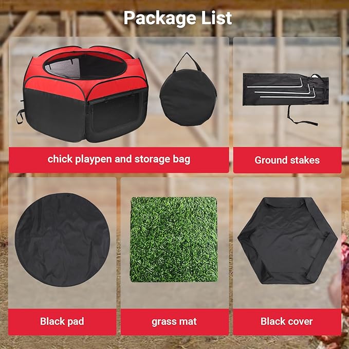 Brooder Box for Chicks Starter Kit, Pop up Chicken Brooders, Collapsible Chicken Brooder Supplies, Breathable Brooding Box/Pen/Playpen/Pet Cage/Tent for Duck, Quail, Rabbits