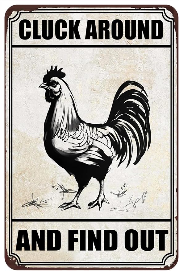 Chiken Gifts Funny Chicken Metal Sign For Home Chicken Decor Coop Rooster Decorations Farm Kitchen Chicken Wall Stuff 8x12 Inches