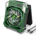 Camping Fan Battery Powered & Solar Powered, Portable Solar Fan 10000mAh Rechargeable Outdoor Fans with Light, Quiet Cordless Fans for Tent, RV, Emergency, Hiking, Power Outage, Desk, Survival Kit