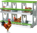 Chicken Nesting Box,Heavy Duty Metal Nest Boxes,6 Hole Roll Away Nesting Boxes,with Large Vented Holes,Wall-Mountable Chicken Coop Nesting Boxes,for Chickens,Ducks,Large Egg Boxes (Green 6 Hole)