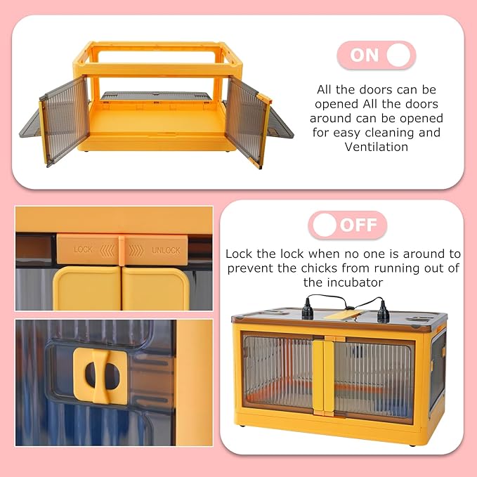 Chicken Brooder Box for Chicks Brooder Heater Chicks Warmer Brooder Plate Kit with Chicken Feeder and Waterer Set