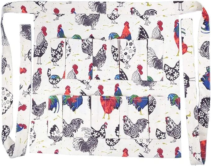 ASkinds Chicken Egg Collection Apron, Egg Holding Aprons with 12 Pockets for Gathering Chicken, Duck, Goose, and Quail Eggs Chicken Farm Aprons
