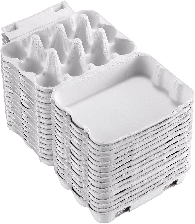 30 Pack Quail Egg Cartons, 3x4 Dozen Egg Carton, Blank Natural Pulp Eggs Container Holder Reusable for 12 Count Quail Huevo Storage Strong Tray for Refrigerator