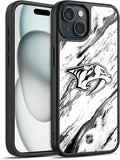 Head Case Designs Officially Licensed NHL Marble Nashville Predators Gel Armor Case [Military Grade Drop Protection] Compatible with Apple iPhone 15
